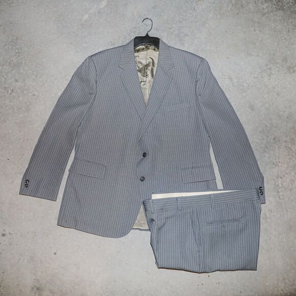 Blair Pinstripe Suit 2 Piece Suit Set Mens Tailored Blazer & Trouser 49R 42W - Picture 1 of 8